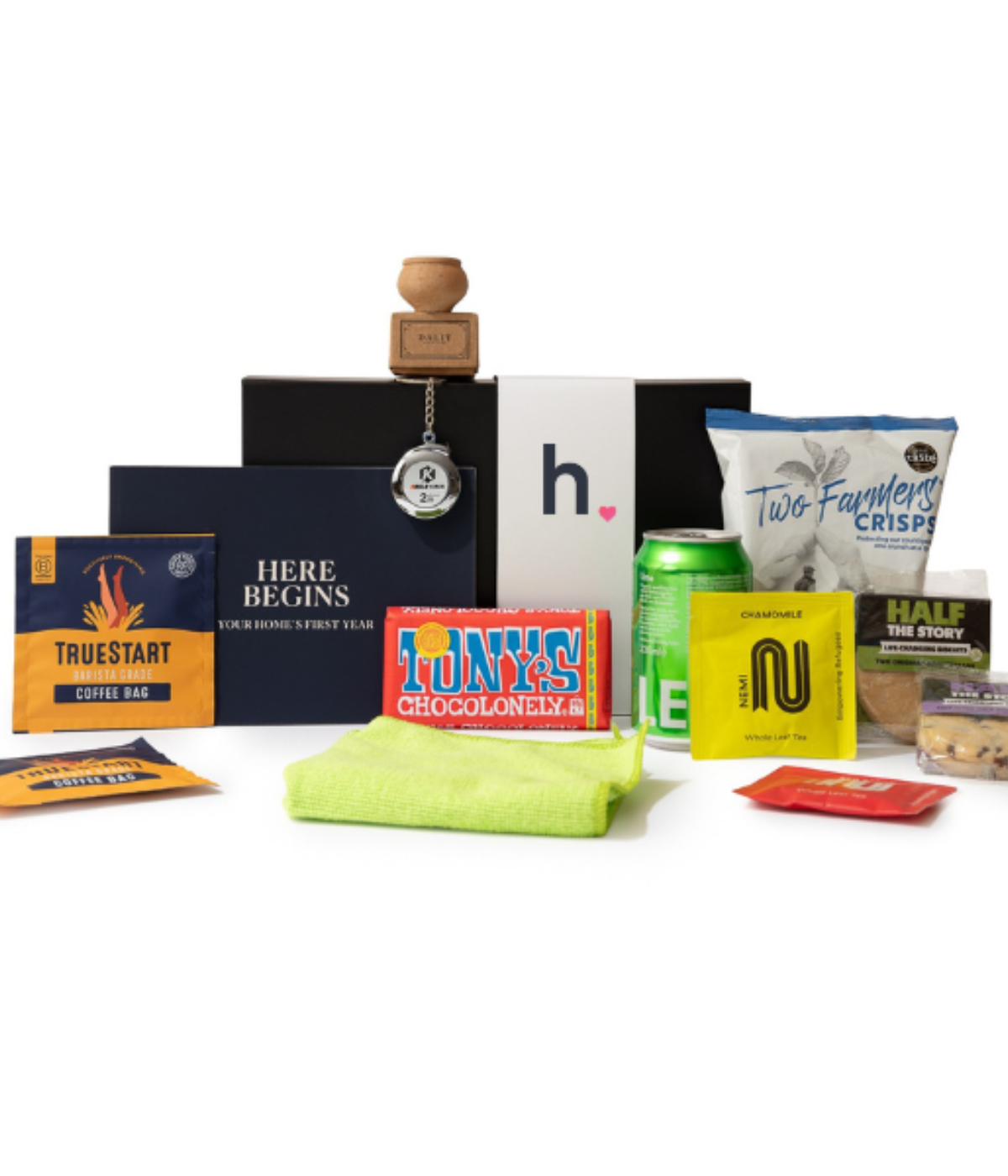 Booni Box team packing branded homeowner welcome boxes by hand