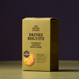 Savoury snacking biscuits designed to eat alongside a drink