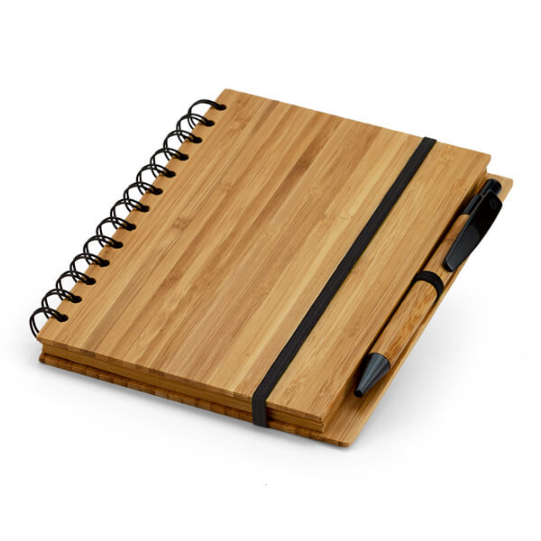 A5 Bamboo Cover Notepad & Pen