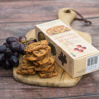 Miller's cranberry and raisin biscuits for cheese