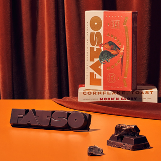 Fatso mini chocolate bar, thick and loaded with texture