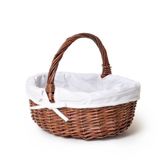Wicker Gift Basket with White Lining