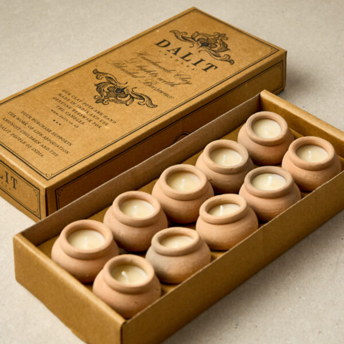 Dalit Goods candles, hand rolled by artisans in India